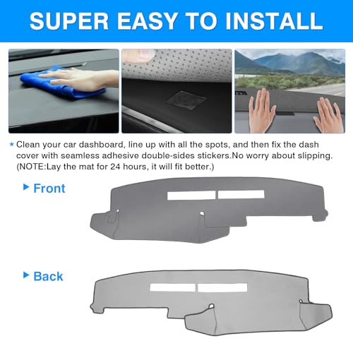 Image of Autorder Gray Dashboard Cover Mat for 1988-1994 Chevy Chevrolet Silverado /GMC Sierra C /K 1500 2500 3500 Pickup Truck /1992-1994 GMC Yukon /Chevy Blazer Suburban Accessories Dash Cover Polyester Dash Mat