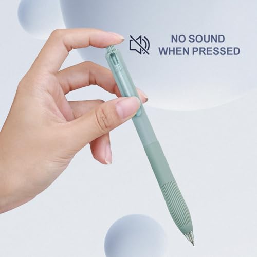 Image of Linbsunne Gel Pens Black Ink Pens for Office 0.5mm Fine Point Pens Smooth Writing Retractable Work Pen (Macaron 12 pcs)