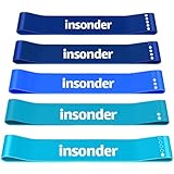 Insonder Resistance Band Set of 5 - Resistance Bands for Working Out - Exercise Bands Resistance - Workout Bands & Elastic Band - Stretch Bands for Exercise - Fitness Bands, Booty Bands Leg Exercise