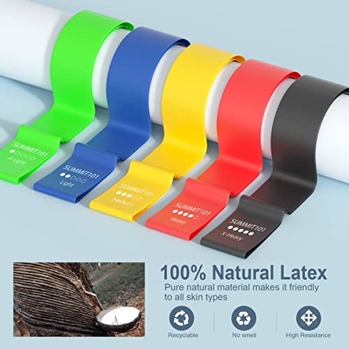 Summit101 Resistance Loop Exercise Bands Set Of 5 For Workout Home Fitness, Elastic Workout Bands For Women Men Kids, (Assorted) #TOP6