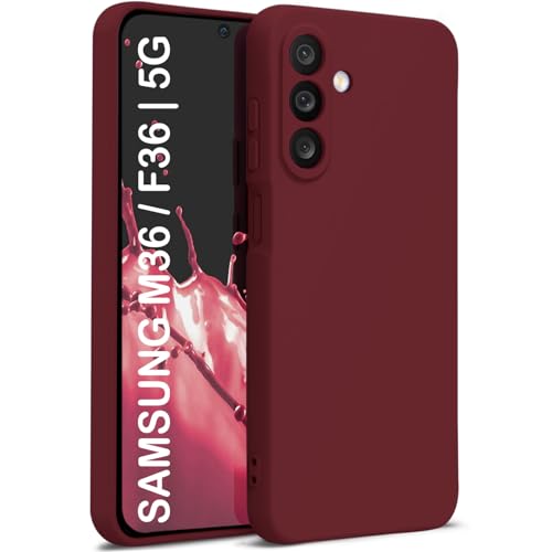 Image of TRUEUPGRADE Back Cover for Samsung Galaxy M36 5G | F36 5G | Soft Silicone Rubberized Case with Camera Protection | Shockproof Bumper | Slim & Flexible | Wine