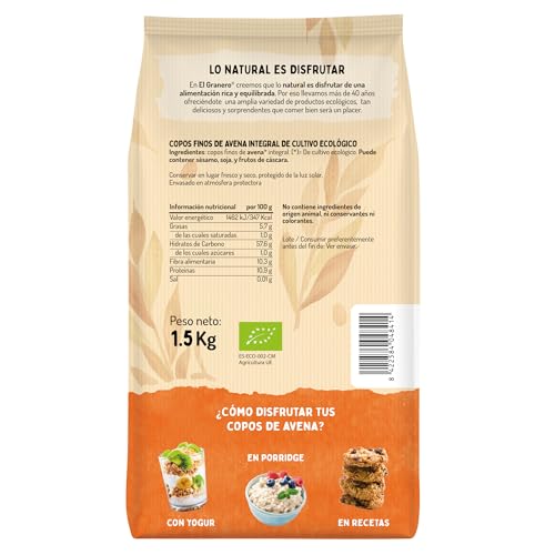 Miniatura 3 de El Granero Integral - Copos Suaves Avena Integral Ecológica - 1.5 Kg