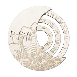 NXACETN Educatieve handige eeuwigdurende kalender satijnhout vintage uitziende hangende kalender woondecoratie…