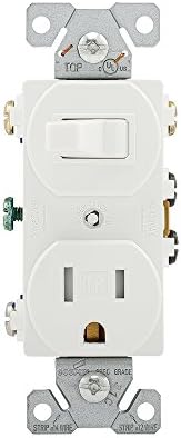 Eaton TR293W 15 Amp 120V 5-15 3-Wire Combination Receptacle & Toggle Switch, White image 4