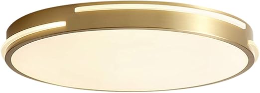 Lamp Europese stijl eenvoudige ronde slaapkamer plafondlamp moderne eenvoudige woonkamer studie alle koperen lamp lichaam plafondlamp driekleuren dimmen