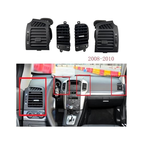 Grille tableau bord Chevy Captiva 2008-2010 panneau de ventilation 4 pièces