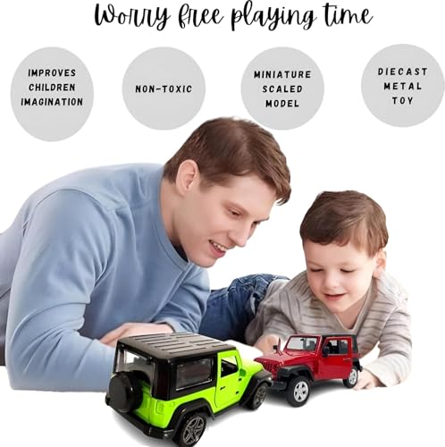 Image of Kammateswara Thar 1:32 Scale Die-Cast Metal Cars in Pull-Back Action Openable Doors Thar with Lights and Music | Alloy Model for Kids | Toys for Kids (Random Color)