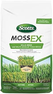 Scotts MossEx - Kills Moss but Not Lawns, Contains Nutrients to Green The Lawn, Moss Control for Lawns, Helps Develop Thick Grass, Granules Bag, Treats up to 5,000 sq. ft, 18.37 lbs.