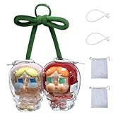 EALLOO Protective Case Compatible for Cry Baby Cherry Transparent Acrylic Clear Bag Keychain Hanging Display Case,Protective Case,Plastic PVC Storage Box Gift Doll Not Include (Cherry)