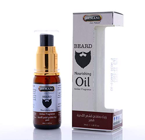 Hemani Beard Oil 30ml -Amber Fragrance - Blend of Essential Oils - Enhanced with Tea Tree Oil - Conditions, Nourishes & Softens Beard - Ideal for Healthy Beard - Relief from itchy, flaky skin
