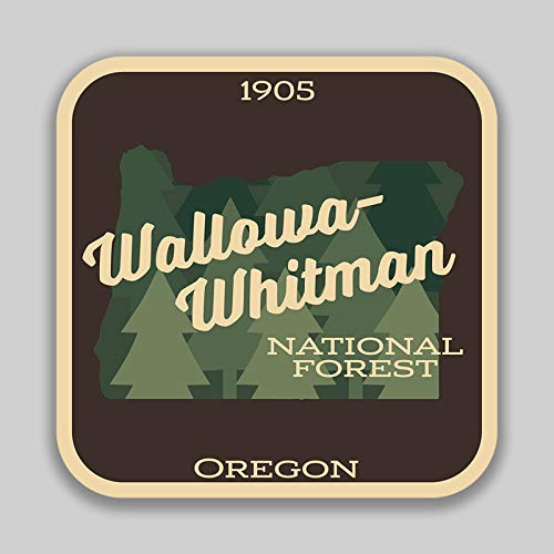 JMM Industries Wallowa Whitman National Forest Oregon Idaho Vinyl Decal Sticker Car Window Bumper 2-Pack 4-Inches 4-Inches Premium Quality UV -Protective Laminate PDS1482