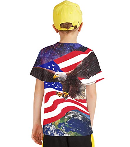 Image of Linnhoy Kids 3D Print Fashion Graphic T-Shirts for Boys Girls 6-16 Years | Unisex Colorful Short Sleeve, Crewneck, Breathable Fabric, Suitable for Daily Sport Festival Wear