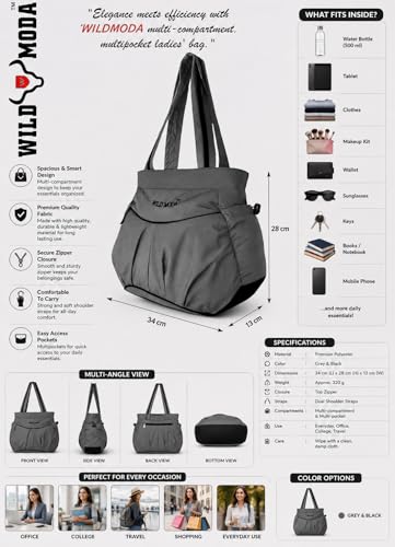 Image of WILD MODA Women's Tote & Shoulder Bag (Set of 1) | Set of 1