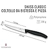 Victorinox Set di Coltelli Bistecca e Pizza Professionali Swiss Classic, 6 Pezzi, Coltelli da Tavola, Lame Affilate Ondulate, 11 cm, Manici in Plastica, Nero