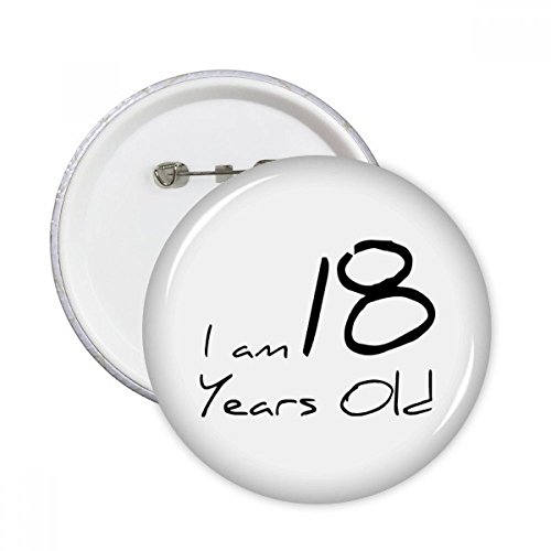 Badge 18 ans et pins bouton pour vêtement, décoration anniversaire jeune et accessoire de mode