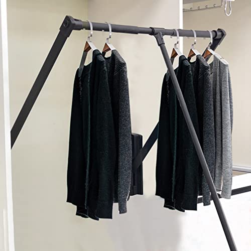 Rail de suspension rabattable armoire dressing extensible penderie relevable aluminium - 2