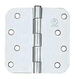 Penrod Door Hinges - Satin Nickel - 4 Inch with 5/8 Inch Radius - 2 Pack