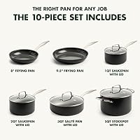 GreenPan Canterbury Hard Anodized Healthy Ceramic Nonstick, 10 Piece Cookware Pots and Pans Set, PFAS-Free, Dishwasher Safe, Oven Safe, Black — image 3