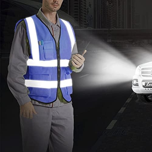XIAKE Reflective Safety Vest for Men & Women High Visibility Class 2 Vest with Pockets Meets ANSI Standards - Image 3