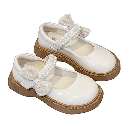 girls sandal size 13 Solid Color Thick Sole Bright Pearl Bow Casual Shoes Party Birthday School