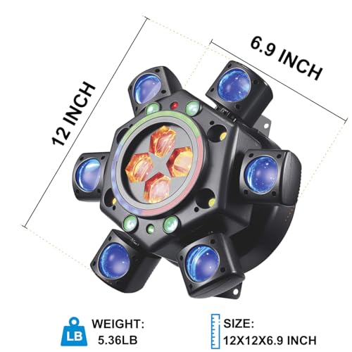 Image of Moving Head Dj Lights for Parties, 180W LED RGBW 6 Arms with Mixed Lighting Effects,DJ Stage Lighting for Party Disco Club Wedding Bar (2)