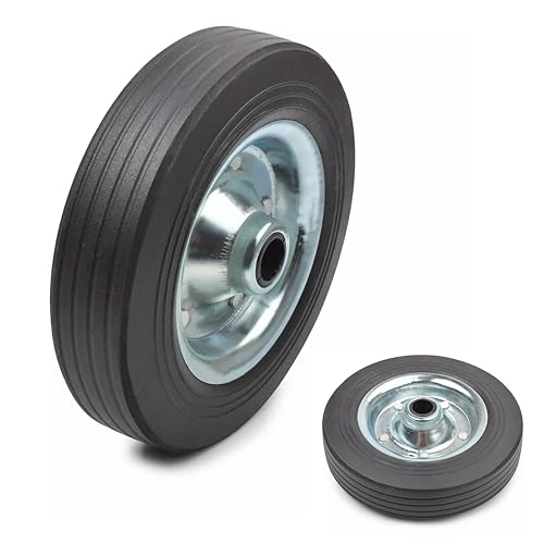 Heavy Duty 8 Wheel Replacement – Tire for Trailer, Caravan & Horsebox – Universal Fit for 42mm & Ribbed Jockey Wheels – Steel Rim, 20mm Center Hole