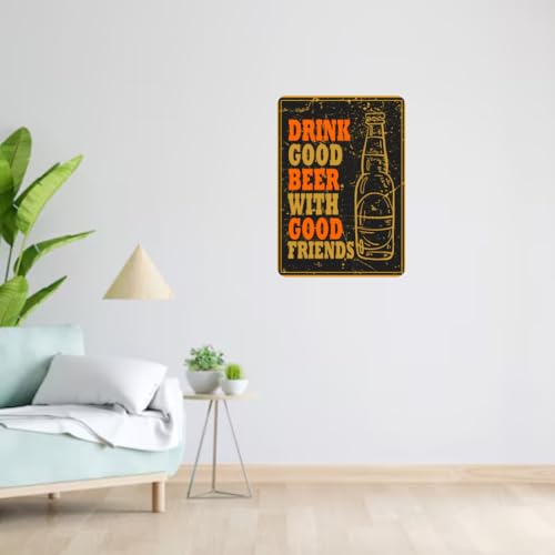 Image of Zesta Bathroom Decor Items Washroom Decor Tin Sign | Aesthetic Posters Wall Poster for Bedroom | Magnetic Cafe Decoration Items / Restaurant Decorations Items | Quirky Home Decor Bar Accent (Drink Good)