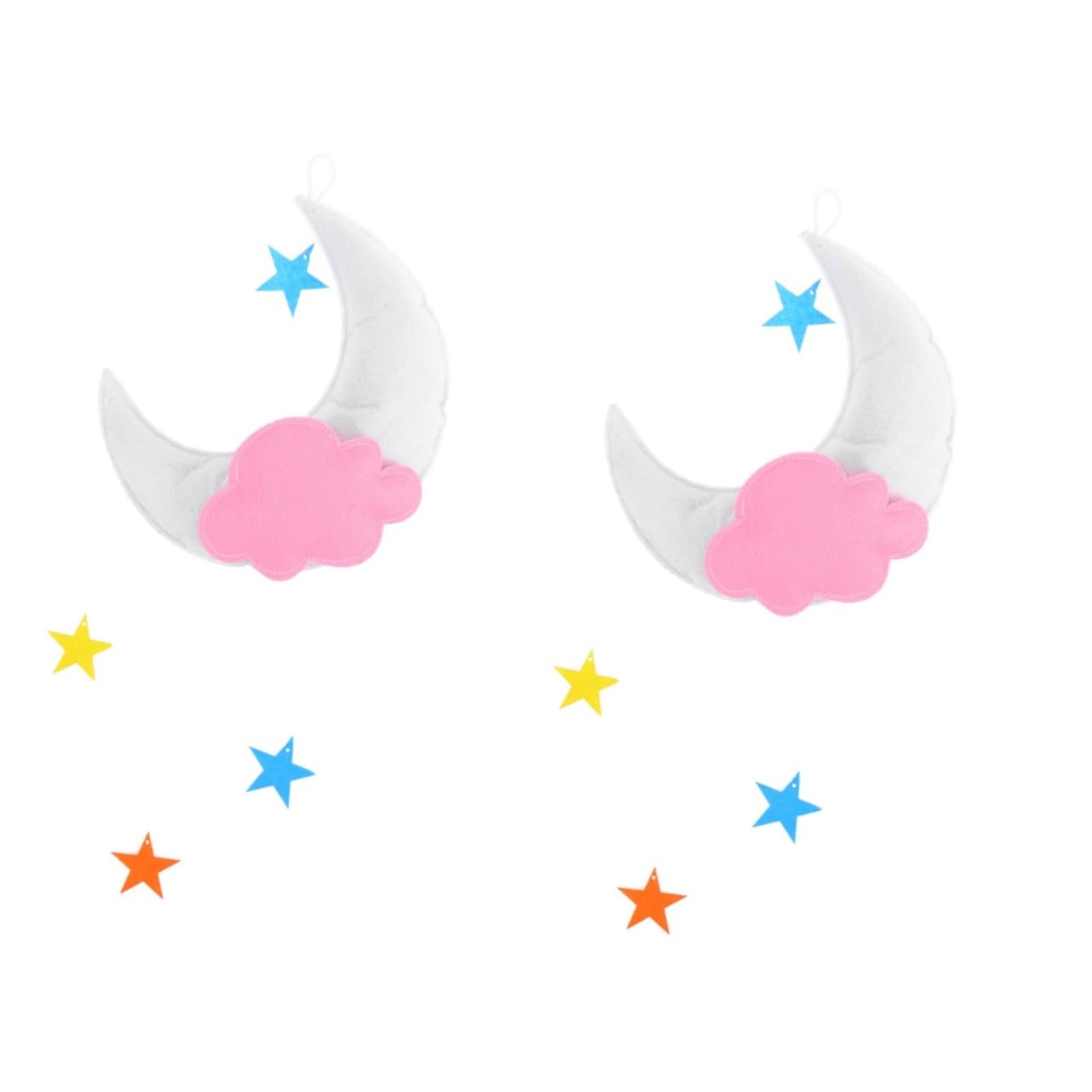 MAGICLULU 2 Piezas Decoración Musical Nube Estrella Móvil Cuna De Niño Teléfono Inteligente Nubes Colgando Decoraciones Móvil De Cuna Estrellas Cuna De Juguete Cuna Móvil Las Nubes