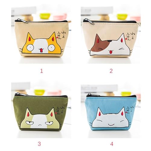 Cute Cartoon Cat Print Coin Purse Key Wallet Mini Oxford Card Holder Zipper Money Pouch Purse Storage Bag Animal Wallet Studen2