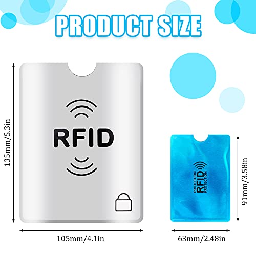 24 Pieces RFID Blocking Sleeves Identity Credit Card Sleeves Set, Including 18 Card Protector RFID Holders and 6 Anti Theft Passport Protectors for Women Men (Rich Style)3