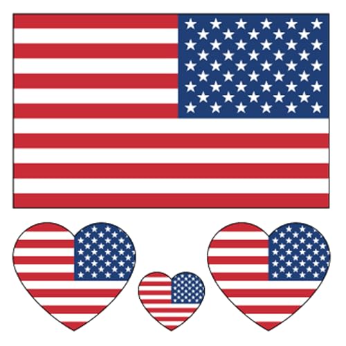 100pc American Flag Tattoo Stickers, 25-Sheet 4th of July USA