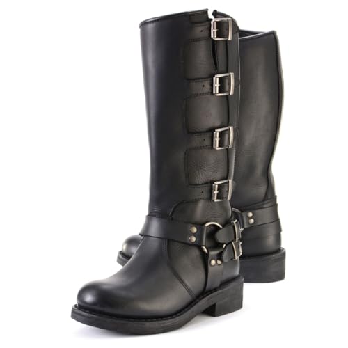 Milwaukee Leather MBL9346 Women's Tall Black Leather Harness Motorcycle Rider Boots w/Adjustable Straps - 6 by Milwaukee Leather - Used condition - Image 7
