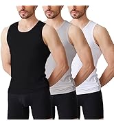 BAMBOO COOL Men's Slim fit Tank Tops Undershirts Ultra Soft Moisture-Wicking Stretch Crewneck A-S...