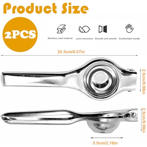 Presse Citron, Presse-Agrumes Manuel de Qualité Supérieure - Presse Citron et Orange pour Extraire Facilement Le Jus - Construction Durable en Acier Inoxydable de Qualité Alimentaire – Image 3