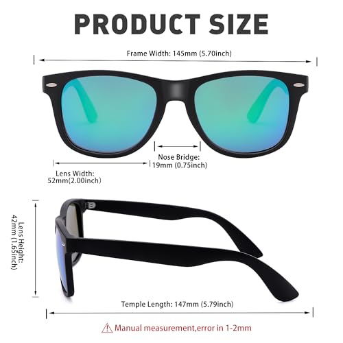 Image of Sunglasses Men, Square Polarized Sunglasses for Mens & Womens, Trendy Retro Sun Glasses Driving Fishing UV Protection