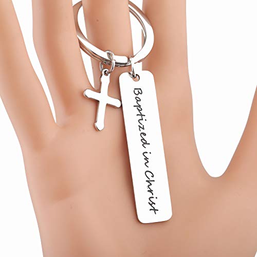 MYOSPARK Baptism Gifts Baptized in Christ Keychain Man Baptism Gift Christian Keyring Teen Baptism Keychain2