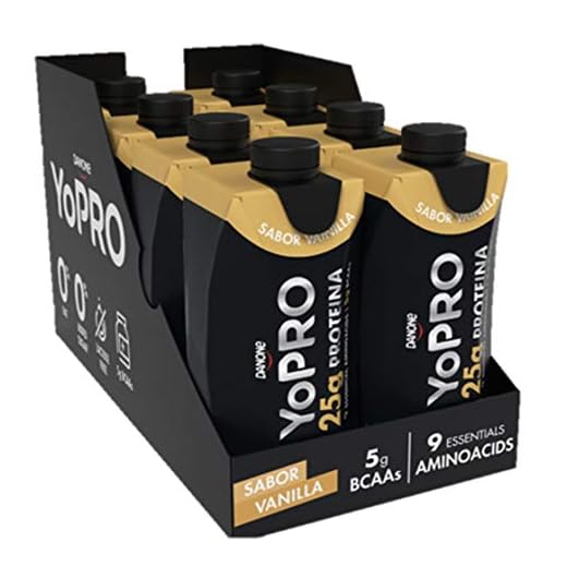 YoPRO Pack 8 unidades batido 25G de Proteína sabor vainilla de 330 ml - Total 8 x 330 ml