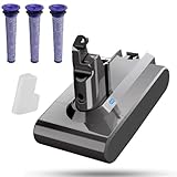 V6 Battery 6.0Ah/6000mAh Compatible with Dyson V6 Battery DC62 DC61 DC56 DC58 DC59 DC72 DC74 SV03 SV05 SV06 SV07 SV09 Absolute Animal Motorhead Mattress Trigger Top Dog Animal Pro Baby+Child Car+Boat