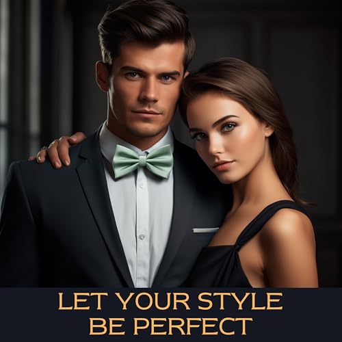 Image of Adam Young Men's Bow Ties Pre-Tied Style Formal Satin Classic Bowtie for Tuxedo Faux Silk