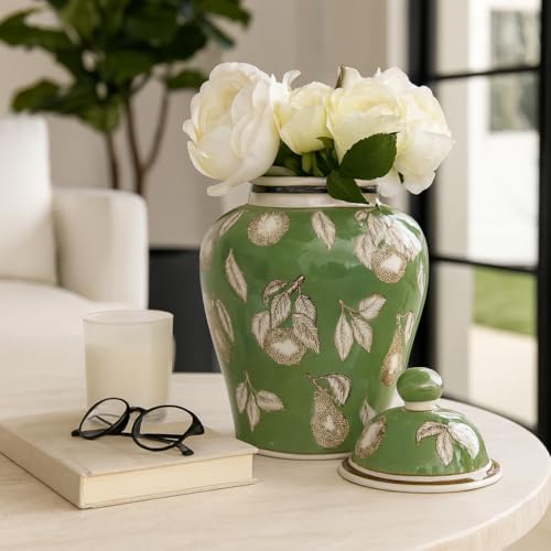 Decorative Ceramic Temple Jar for Living Room Decor - Modern