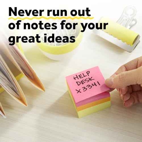 Post-it Notes Cube, 1.88 x 1.88 in, Assorted Brights, 3 Pads - image 8