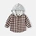 Toddler Boys Plaid Shirts with Flecce Hood Long Sleeve Button Down Flannel Jacket Lightweight Casual (C, 18-24 Months)