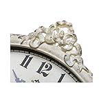 NIKKY HOME Vintage Table Clock, Battery Operated Rustic Design, Chic Home Décor for Fireplace Mantel, Shelf, Desktop, Countertop - Distressed White - Image 5