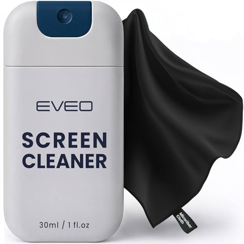 Screen Cleaner Spray and Wipe - Portable TV Screen Cleaner for Smart TV & and Microfiber Cloth, Computer Screen Cleaner, Laptop Screen Cleaner | Phone, Car Monitor, MacBook, iPad and More - (1 Pack)