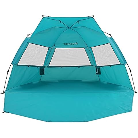Alvantor Extra Large Beach Tent Super Bluecoast Beach Umbrella Outdoor Sun Shelter Cabana Automatic Pop Up UPF 50+ Sun Shade Portable Camping Fishing Hiking Canopy Easy Setup Windproof Patent Pending Cover