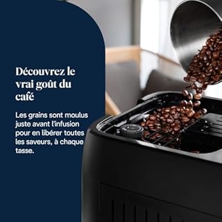 De’Longhi Magnifica Plus - Perfetto Machine à Café Automatique avec LatteCrema Mousseur à Lait Automatique, 18 Boissons en une Seule Touche, Écran Touch Couleurs, Argent et Noir (ECAM322.70.SB)
