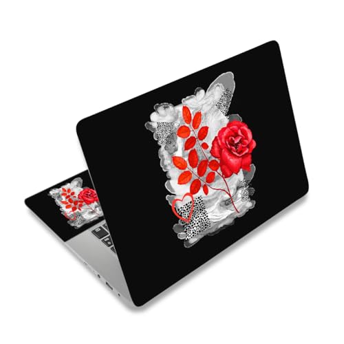 Adesivi per computer portatili, 12, 13, 14, 15, 15,6, per netbook e computer portatili, riutilizzabili, per Toshiba HP, Samsung, Dell, Apple, Acer, Leonovo, Sony, Asus, Laptop Notebook (rosa rossa)
