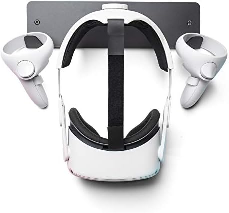 CNBEYOUNG Aluminum Alloy Metal VR Headset and Controllers Wall Mount Storage Stand Hook Compatible with Quest 2 Pro Quest 3 Apple Vision Pro Valve Index PSVR 2 Pico 4, HTC Vive, HP Reverb G2(Black)