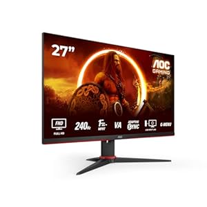 AOC Gaming 27G2ZNE – 27 Zoll Full HD Monitor, 240 Hz, 0,5 ms MPRT, FreeSync Prem. (1920×1080, HDMI 1.4, DisplayPort 1.2) schwarz/rot