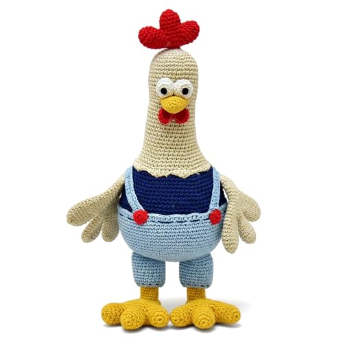 Happy Threads Handmade Crochet Rooster Toy for Kids - Doris | 17 Inch Cute Stuffed Animal Soft Toy for Boys & Girls | BIS Certified, Safe & Durable Kn